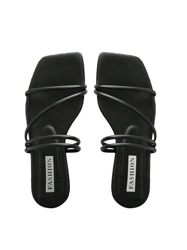 GORGLITTER Women's Strappy Sandals Criss Cross Strap Flat Sandals Open Toe Slides Shoes