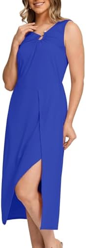 Women Sleeveless Midi Dress Summer | Formal Cocktail Waist Tank Dresses for Women