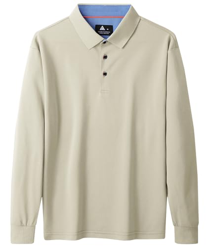 Image of SWISSWELL Long Sleeve Polo Shirts for Men collared Performance Golf Shirts Casual Workwear Office