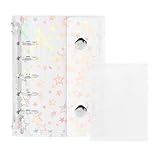 シール帳 透明、両面ルーズリーフ20枚付き、PVCミニ6穴バインダー、M5星柄クリアバインダーは漫画ファンに