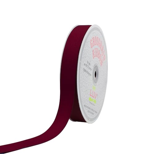 Creative Ideas 7/8-Inch Solid Grosgrain Ribbon, 50-Yard, Wine
