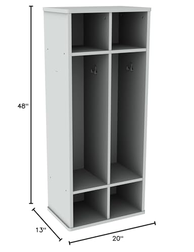 Image of Sprogs Serene Series Two-Section Coat Locker and Cubby Storage for Daycare, Preschool, Kindergarten, Home
