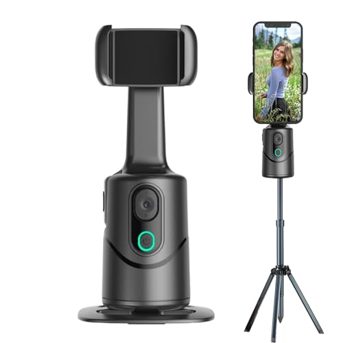 Estabilizador De Teléfono para Grabación De Vídeo con Seguimiento IA Y Rotación 360° - Soporte Estabilizador con Reconocimiento Facial,Reconocimiento Facial 3 Ejes para Deportes Viajes Redes Sociales
