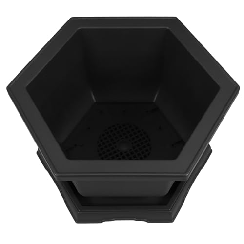 JHKNNK Macetas Hexagonales de Plástico Bandeja para Jardinería, Contenedores para Plantas de Interior y Exterior, Maceteros para Orquídeas