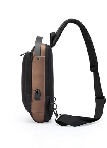 Image of USB Chest Bag Anti Theft Crossbody Sling Backpack with USB Charging Port, Waterproof Travel Chest Pack for Men & Women, Casual Daypack for Daily Use