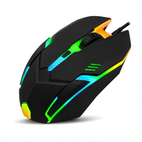 Image of PROSAC USB Wired Gaming Mouse | RGB LED Backlight | 1500 DPI Precision Tracking | 3-Button Design with Scroll Wheel | Black (MS-0067)