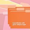 100 Blue Summit Supplies Orange File Folders Letter Size 1/3 Cut 100 Pack - Durable 11pt Two-Tone Paper, Orange Folders Bulk, Orange Manila Folders for Office and School #4
