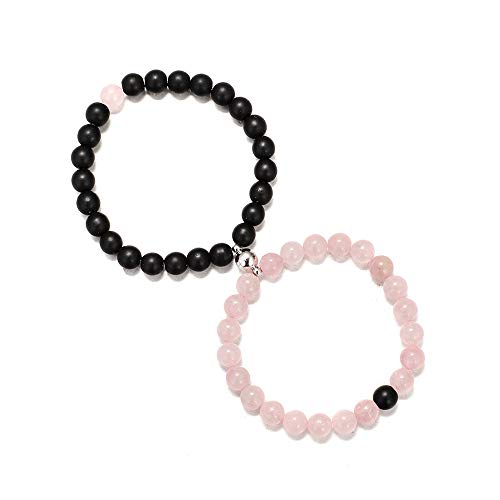 KSQS Magnetic Couples Bracelets, Magnetic Distance Bracelet for Couple, Eternal Love Charms Mutual Attraction Adjustable Bracelets, Magnetic Bracelets for Best Friends