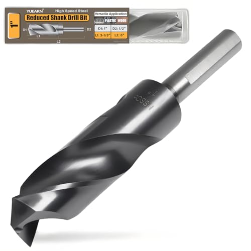 1 Inch Drill Bit for Metal - HSS M35 Cobalt Titanium Nitride Coated 3-Flat Shank Design for Precision Drilling in Hard Steel Cast Iron and Thick Aluminum