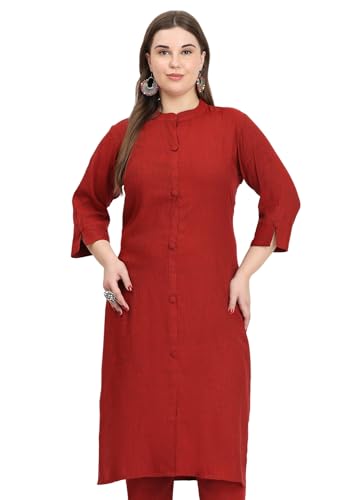 Image of SINDOORI Collar Kurta for Women Solid Colour S to 6XL Plus Size Kurta for Women