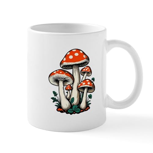 Taza de cerámica de 11 oz con diseño de hongos miniatura 1