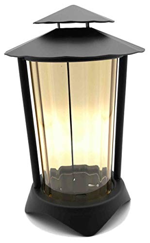 Grave Lantern Metal Round with LED Candle 21 cm (Lantern: Black - Glass: Bronze) - Image 2