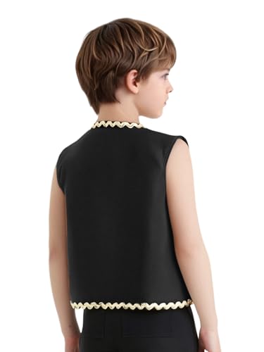 JEYPINMI Kids Boys Girls Pirate Skull Vest Gold Trim Waistcoat Sleeveless Open Front Cardigan Jacket2