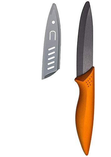 Chef Select Utility Knife, 4-Inch Ceramic Blade, Non-Slip Grip, Black Blade, Copper-Colored Handle, Bonus Blade Sheath