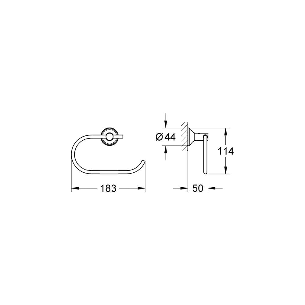 Grohe Essentials - Authentic Soporte para papel, 1 pieza, 40657en1, Plateado, 40657001