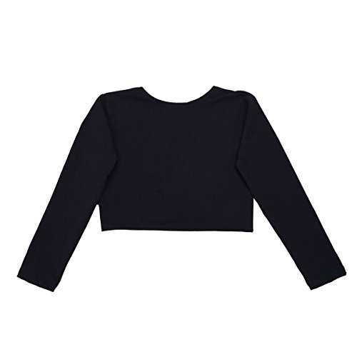 Hansber Kids Girls Ballte Dance Shirt Cardigan Classics Twist Knot Long Sleeve Cotton Wrap Top2