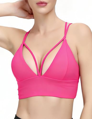 Image of MotoRun Bralettes for Women, Strappy Sports Bra Push up Bralette Sexy Bras Rave Top