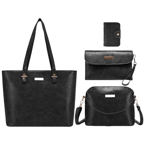 Bolso para Portátil - 4 Piezas Maletín Elegante - Accesorios De Moda Impermeables Para Reuniones Y Compras