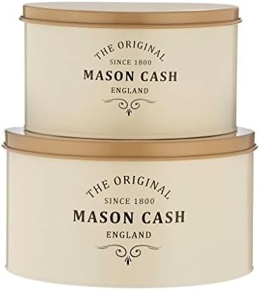 Mason Cash Heritage Set of 2 Cream Coated Steel Cake Tins