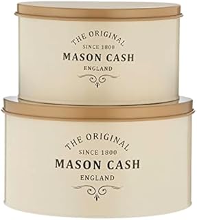 Mason Cash Heritage Set of 2 Cream Coated Steel Cake Tins