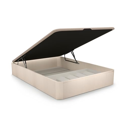 duehome | Luxury Plus, Canapé Abatible con Zapatero Interior, Almacenaje, Acabado en Artico, Medidas: 135 cm (Ancho) x 190 cm (Largo) x 31 cm (Alto)
