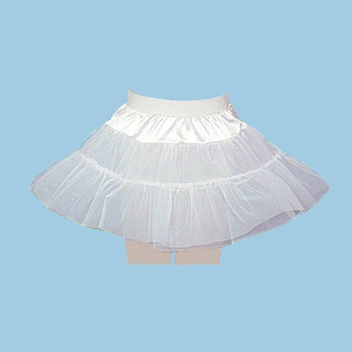 PARTY DISCOUNT Petticoat Knielang, Kinder, 2 lagig, weiß, Gr....