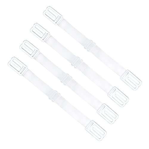 NIANOPKM 4 Pièces Clips de Sangle Soutien-Gorge Élastique pour Femmes,Sangle de Soutien-Gorge Antidérapante Réglable Transparente, Support de Sangle de Soutien-Gorge pour Sous-Vêtements Féminins Cover