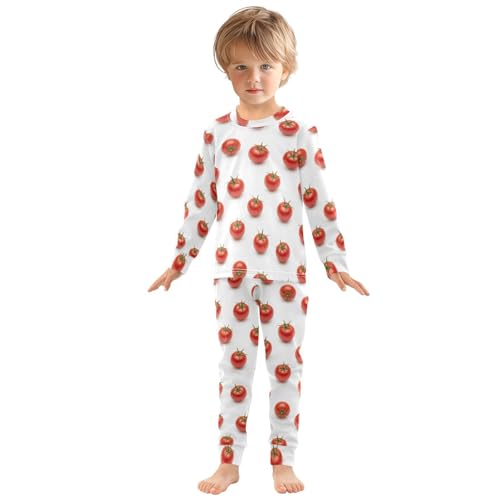 Pajama Sets Long Sleeve Tomato Pattern Print Design Soft Comfy Sleepwear 2 Piece PJS 3-8T2