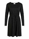 Tunnelzug an der Taille Vila Female Kleid in Knielänge Bindegürtel SBlack