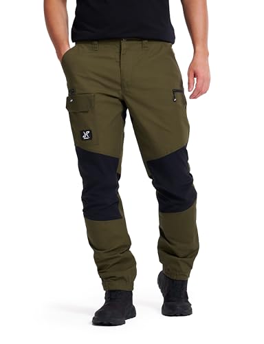 RevolutionRace Nordwand Outdoor Hose für Herren Hose zum Wandern und für viele Outdoor-Aktivitäten. Robuste und langlebige Wanderhose Trekkinghose und Arbeitshose für Männer Dark Olive/Black L