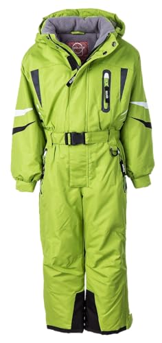 Golder Kinder Skianzug Jungen mit Kapuze Winddichter Schneeoverall Mädchen Wasserdichter Schneeanzug (GREEN, 134-140)