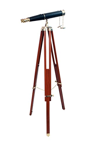 Binoculares de latón sólido con trípode de madera 62 pulgadas miniatura 4