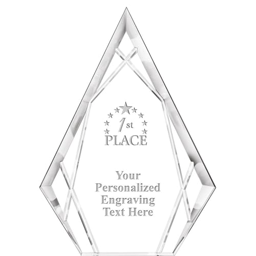 Crown Awards Customizable Acrylic Award, 7" Engraved 1st Place Hera Peak Acrylic Award