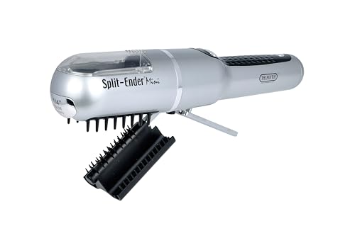 Split-Ender Mini – Original Cordless Split End Hair Trimmer for Dry, Damaged, Brittle, Frizzy, Curly or Straight Hair – 3 AAA Battery Operated Hair Clipper for Home Use – Silver