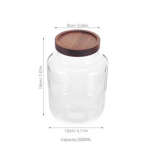 Frasco de vidrio de alta calidad de 2000 ml con tapa de madera 3