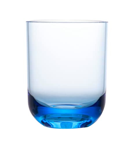 KLIFA- WASCO- 13 ounce, Set of 6, Acrylic Tumbler Drinking Glasses, BPA-Free, Plastic Drinkware, Dishwasher Safe Cups, Blue