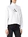 Calvin Klein Jeans Mid Scale Monogram Roll Neck Maglione, Bright White, S Donna