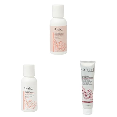 Ouidad Advanced Climate Control Shampoo, Conditioner & Styling Cream Bundle â€“ Anti-Frizz, Curl-Defining, Sulfate-Free, Safe for Color-Treated Hair, Locks in Moisture, Lightweight Hold, All Curl Types