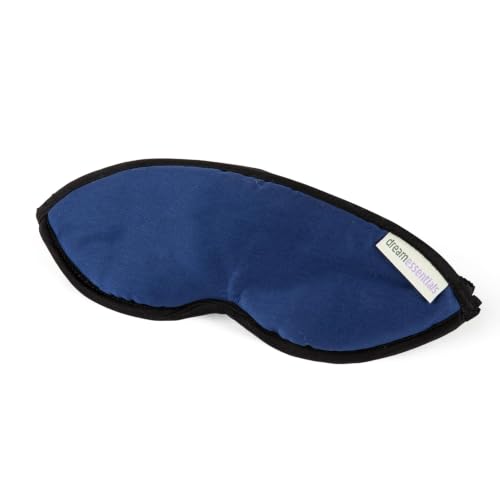 Dream Essentials Natura Organic Cotton Sleep Mask | Twilight Blue | Eye Mask for Sleeping, Light Blocking Soft Sleep Eye Cover with Eco Wool Padding | Made in USA Travel Accessories