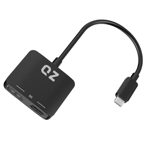 [8K, DisplayPort+HDMI] QZ DisplayPort to Type C, USB C to Display...