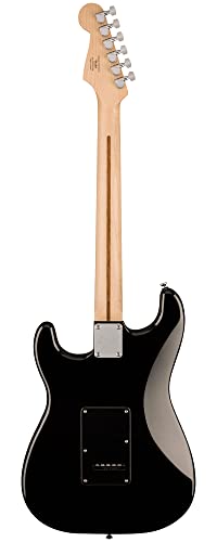 Image of Fender Squier Sonic Stratocaster HSS - Black Bundle with Tuner, Strap, Picks, and Austin Bazaar Guitar DVD