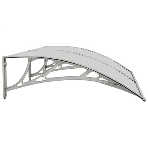 Auvent de porte gris 150x75 cm en polycarbonate avec support ABS