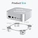 OMOTON Aluminum Stand for Mac mini M4 and M4 Pro, Cooling Desktop Holder Mount, Convenient Access to Power Button, Durable and Sturdy Design, Silver