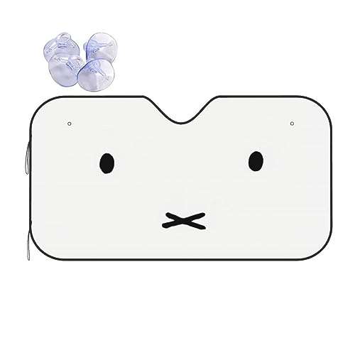 ミッフィー サンシェード 車 フロントサンシェード 軽自動車 かわいい キャラクター 遮光 断熱 劣化防止 吸盤2個付 簡単着脱 折り畳み式 コンパクト収納 UVカット 選べる2サイズ