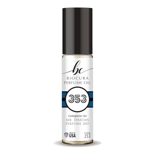 BIOCURA BC Perfume 353 Inspired by Mr. Spartan Perfume 2017 For Men Replica Fragrance Body Oil Dupes Alcohol-Free Sample Travel Size Concentrated Long Lasting Roll-On 0.3 Fl Oz/10ml-X1