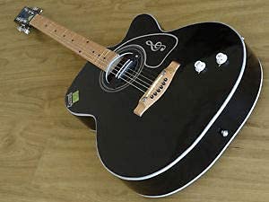 Image of Ketostics Givson Venus Super Special Cutaway Rosewood 41 Inch Acoustic Semi Electric Guitar Kit with Bag, Rhythm String Set, Strap and 5 Plectrums, (Black)