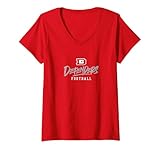 Womens DC Defenders: Stylized Text V-Neck T-Shirt