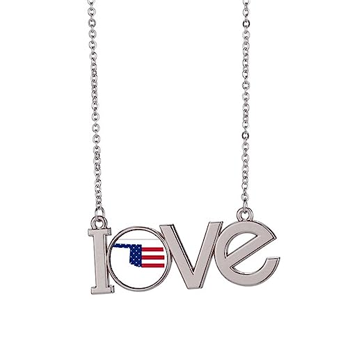 Collier avec pendentif Oklahoma Love M un cadeau inoubliable pour elle