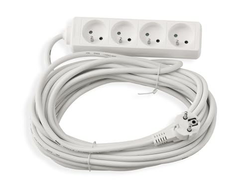 Steckdosenleiste mit 10 m Kabel – 4 Steckdosen mit Erdung –...