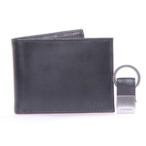 Calvin Klein Men's Bookfold Wallet And Key Fob Set, Black,OS - US